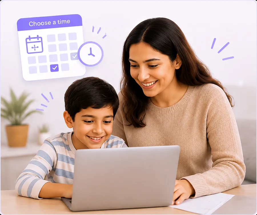 Booking a free demo class — choosing a time on the calendar with a mentor